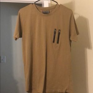 Tan shirt with zippers